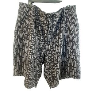Golf America Mens Chevron Golf Shorts Black Grey Size 40 Geometric Flat Front